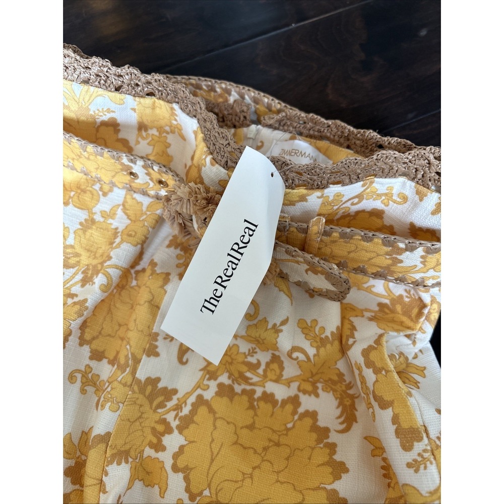 Zimmermann Women's Multi Shorts Size 2 Yellow And White - Picture 8 of 14
